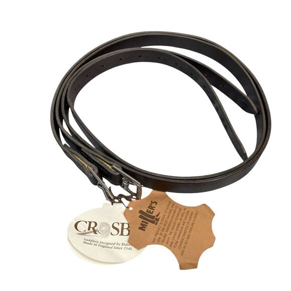 NWT 2 Crosby England‎ Saddlery Brown Leather Belts 54 3/4 x 1 inch Miller's VTG